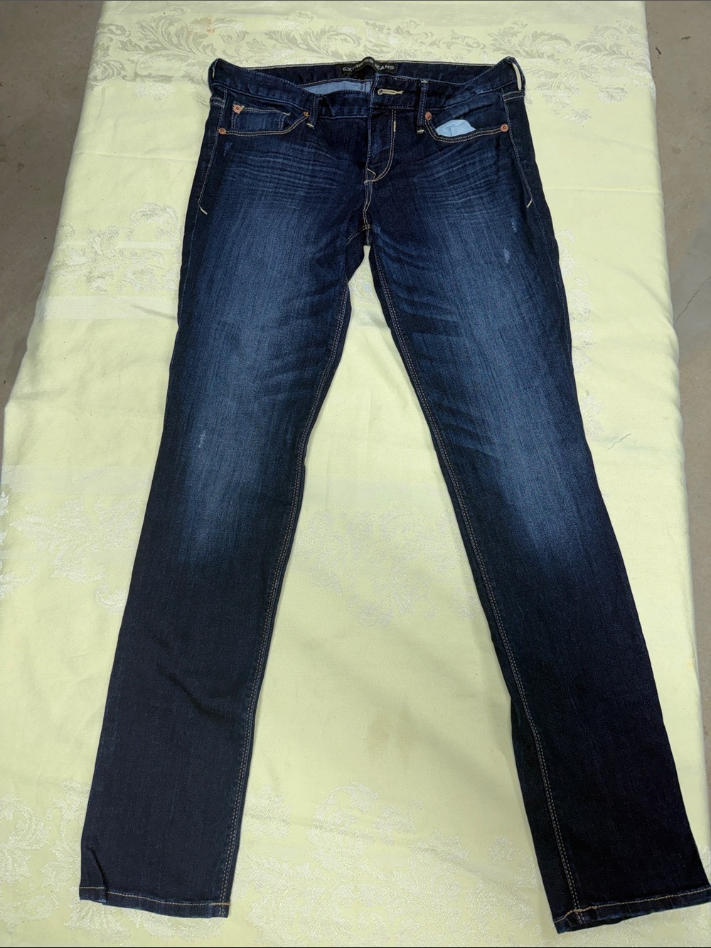 Express Women's Skinny Jeans in Dark Wash Blue